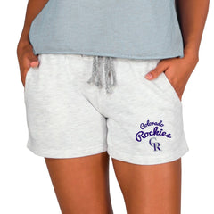 Colorado Rockies Concepts Sport Women's Mainstream French Terry Tri-Blend Shorts - Ash
