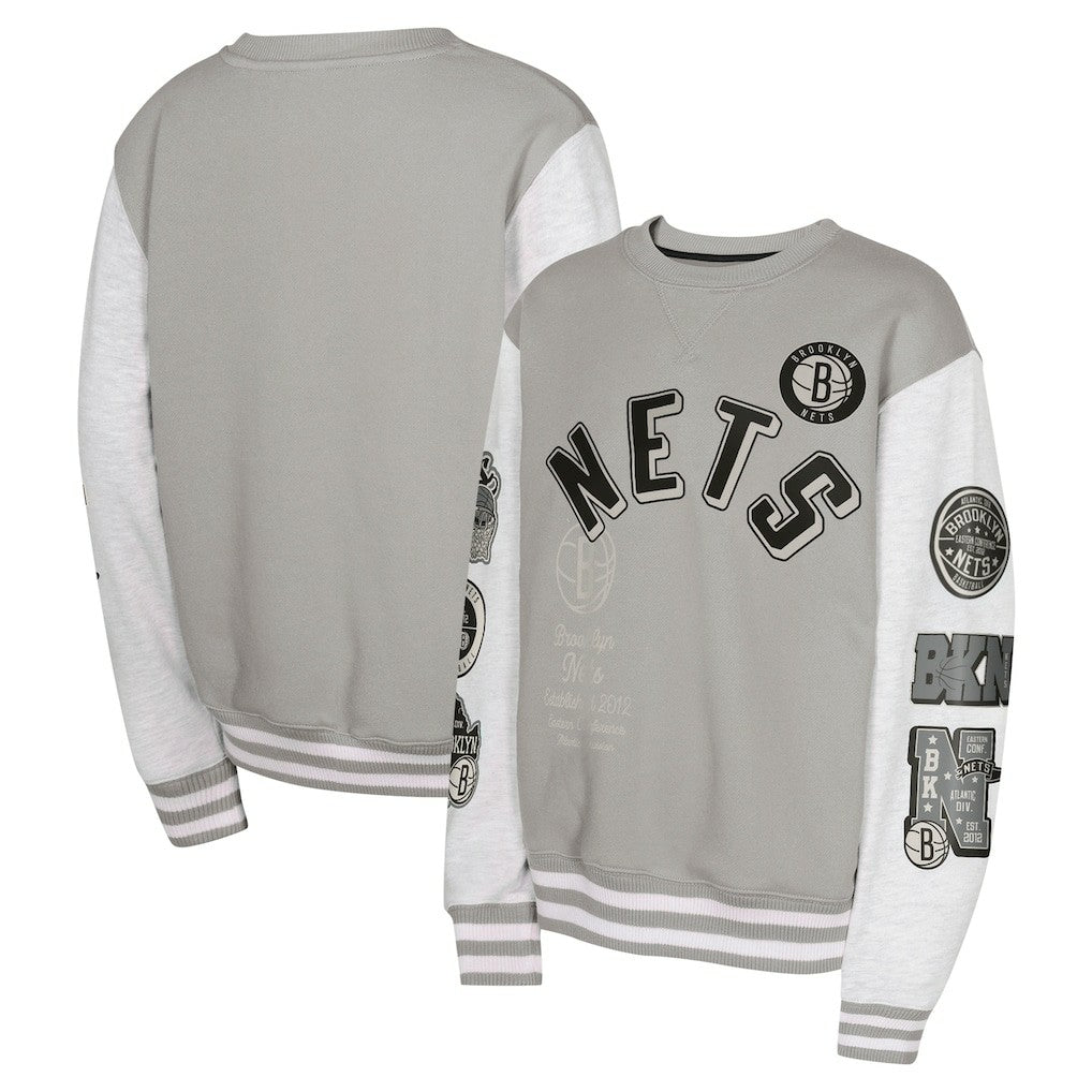 Brooklyn Nets Youth Star Treatment Pullover Sweatshirt - Gray for sale