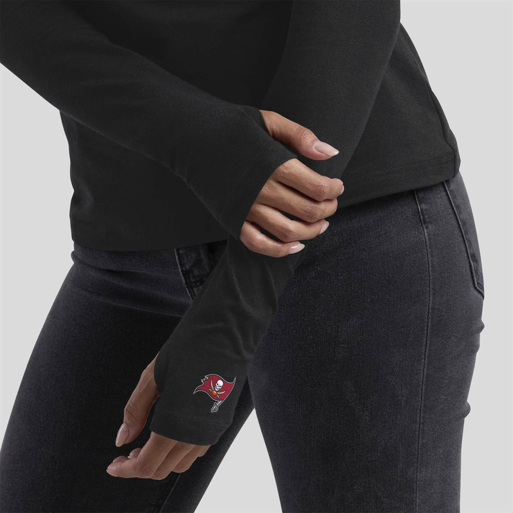 Tampa Bay Buccaneers WEAR by Erin Andrews x Gracie Hunt Women's Mesh Panel Long Sleeve T-Shirt - Black outlet