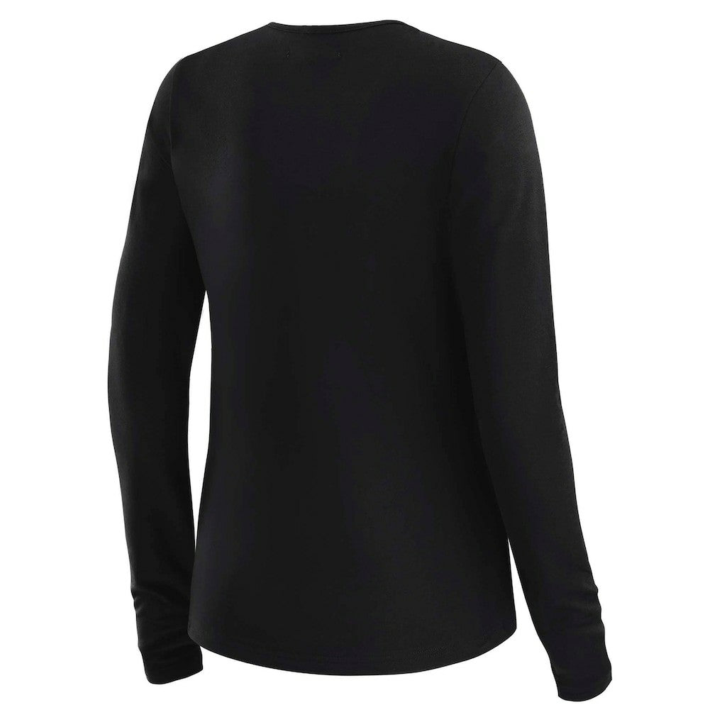 Cleveland Browns WEAR by Erin Andrews x Gracie Hunt Women's Mesh Panel Long Sleeve T-Shirt - Black cheap