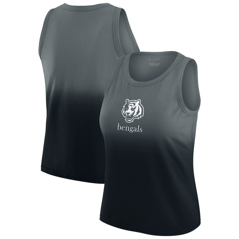 Cincinnati Bengals WEAR by Erin Andrews x Gracie Hunt Women's Ombre Tank Top - Black sale