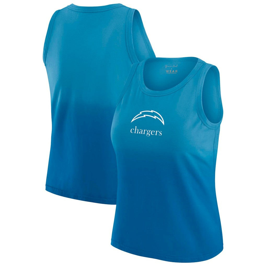 Los Angeles Chargers WEAR by Erin Andrews x Gracie Hunt Women's Ombre Tank Top - Blue sale