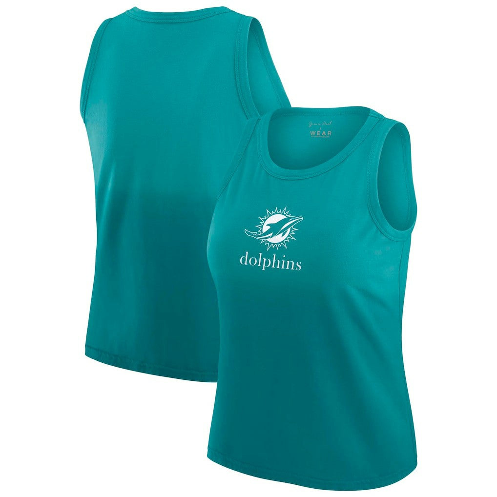 Miami Dolphins WEAR by Erin Andrews x Gracie Hunt Women's Ombre Tank Top - Aqua sale