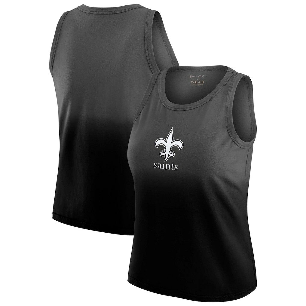 New Orleans Saints WEAR by Erin Andrews x Gracie Hunt Women's Ombre Tank Top - Black sale