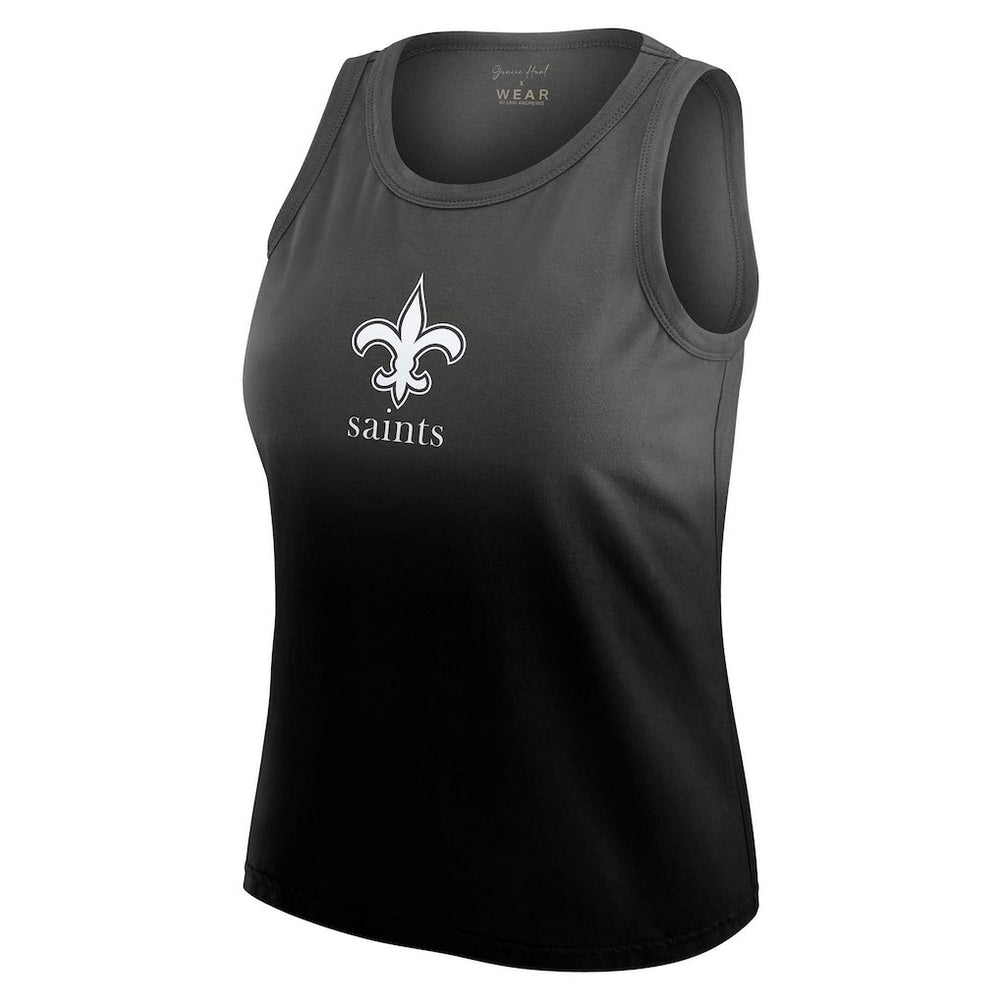 New Orleans Saints WEAR by Erin Andrews x Gracie Hunt Women's Ombre Tank Top - Black sale