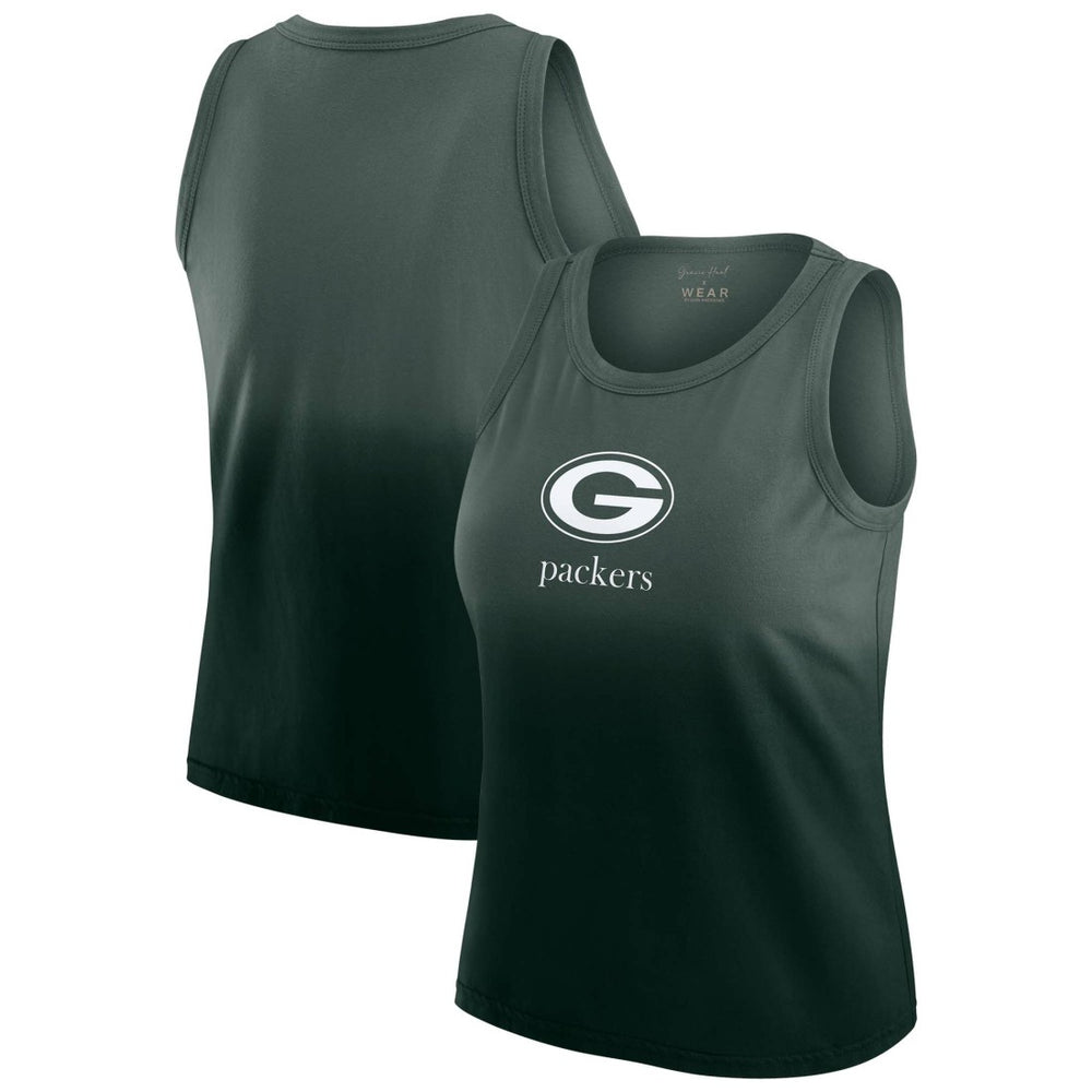 Green Bay Packers WEAR by Erin Andrews x Gracie Hunt Women's Ombre Tank Top - Green cheap