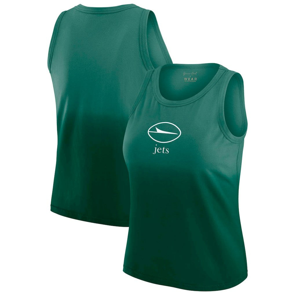 New York Jets WEAR by Erin Andrews x Gracie Hunt Women's Ombre Tank Top - Green on sale