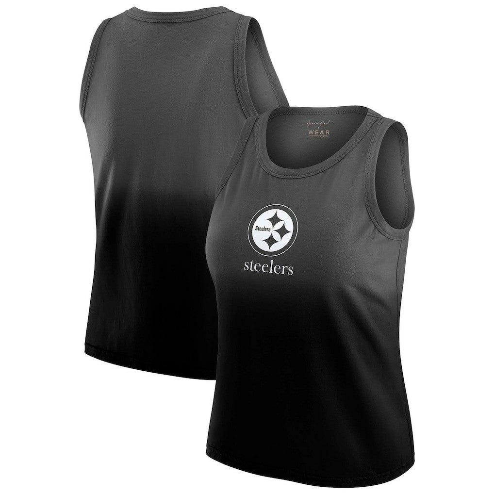 Pittsburgh Steelers WEAR by Erin Andrews x Gracie Hunt Women's Ombre Tank Top - Black cheap