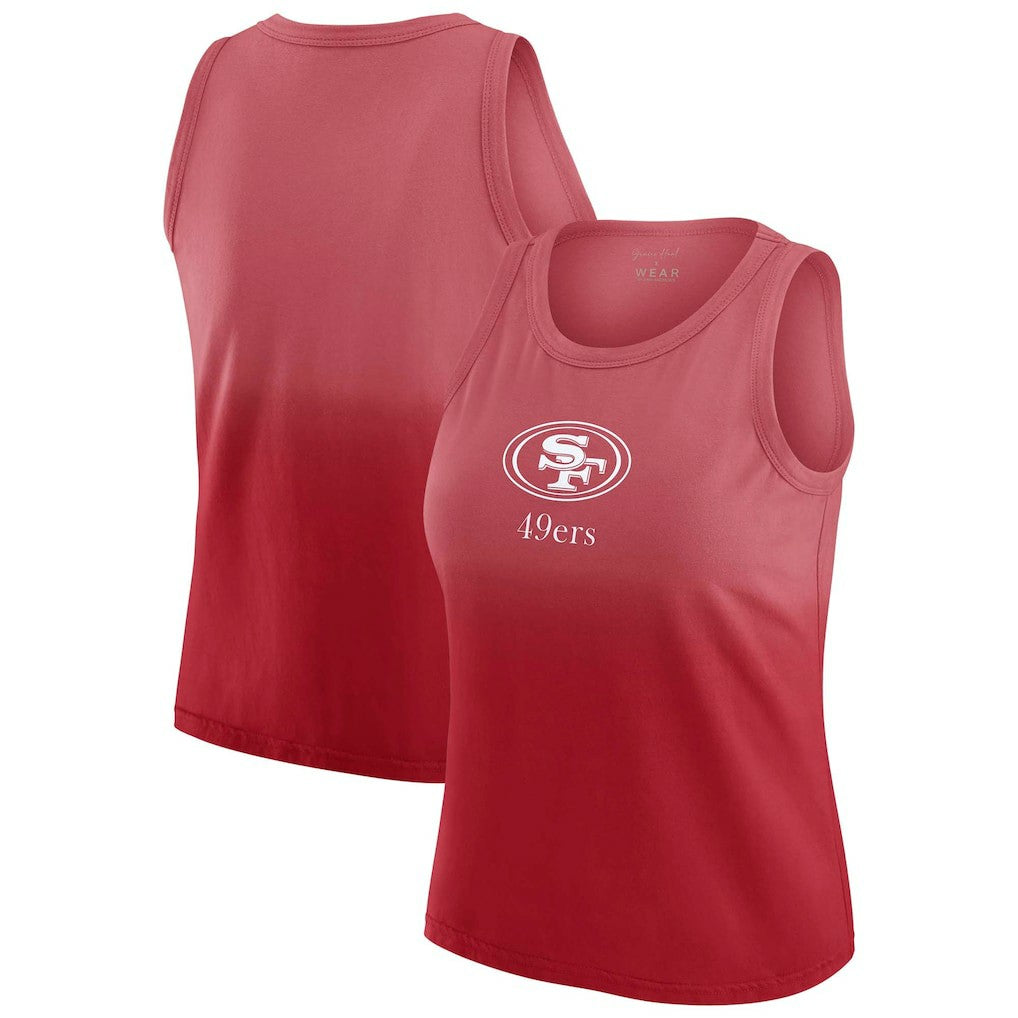 San Francisco 49ers WEAR by Erin Andrews x Gracie Hunt Women's Ombre Tank Top - Scarlet discount