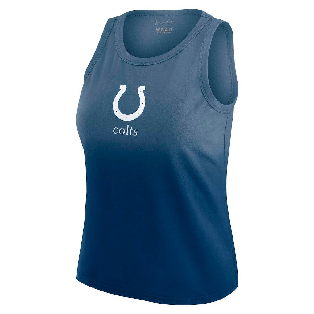Indianapolis Colts WEAR by Erin Andrews x Gracie Hunt Women's Ombre Tank Top - Heather Navy discount