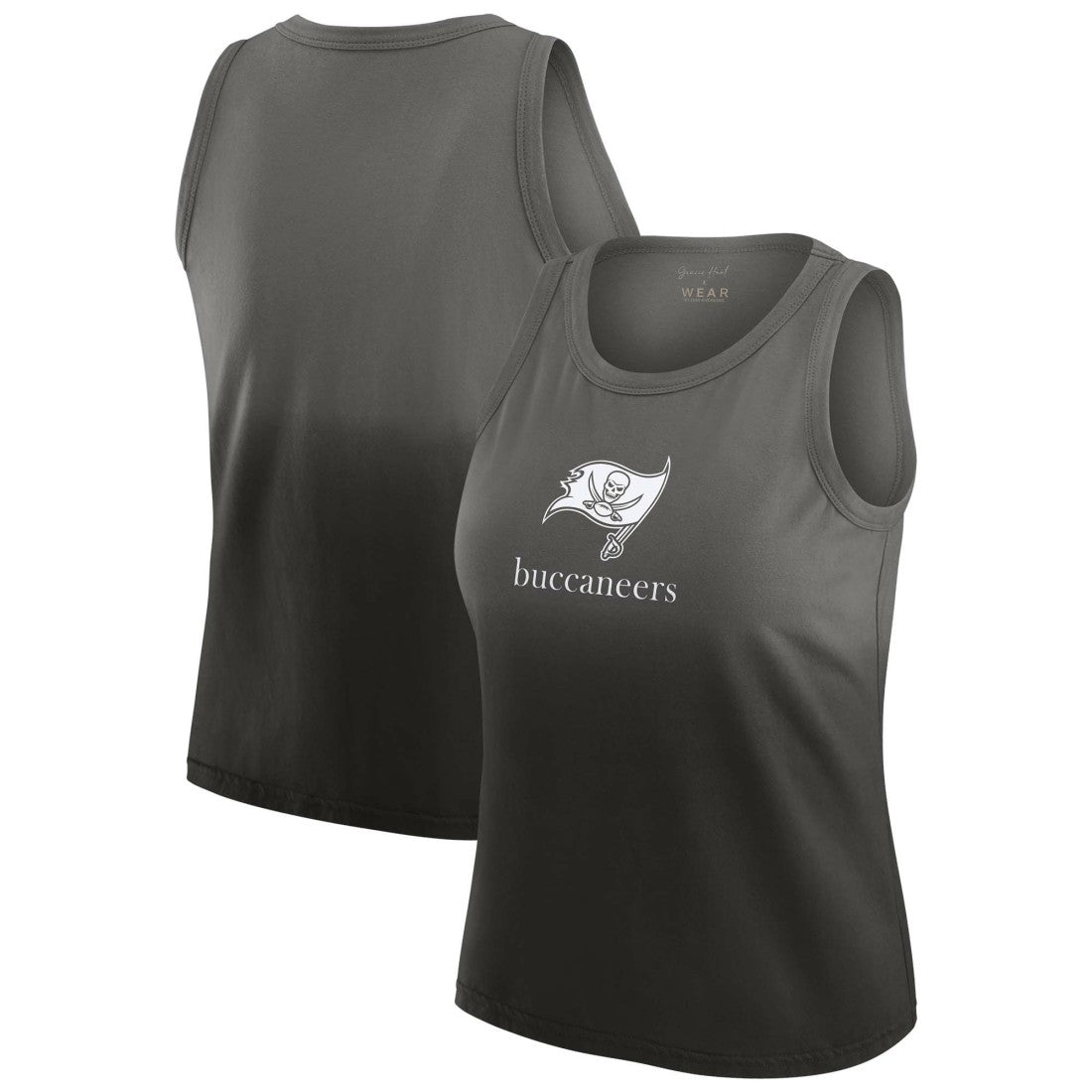 Tampa Bay Buccaneers WEAR by Erin Andrews x Gracie Hunt Women's Ombre Tank Top - Pewter outlet