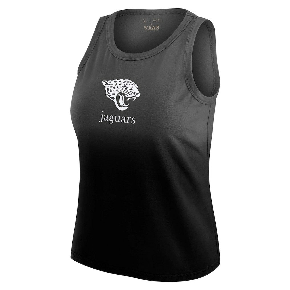 Jacksonville Jaguars WEAR by Erin Andrews x Gracie Hunt Women's Ombre Tank Top - Black for sale