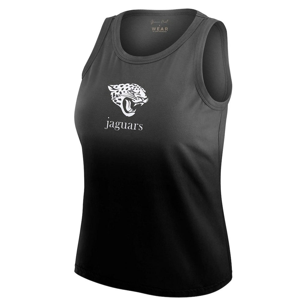 Jacksonville Jaguars WEAR by Erin Andrews x Gracie Hunt Women's Ombre Tank Top - Black for sale