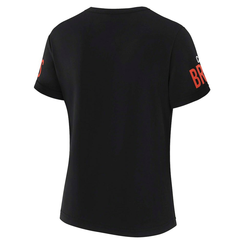 Cleveland Browns WEAR by Erin Andrews x Gracie Hunt Women's Draft Me Lace-Up T-Shirt - Black sale