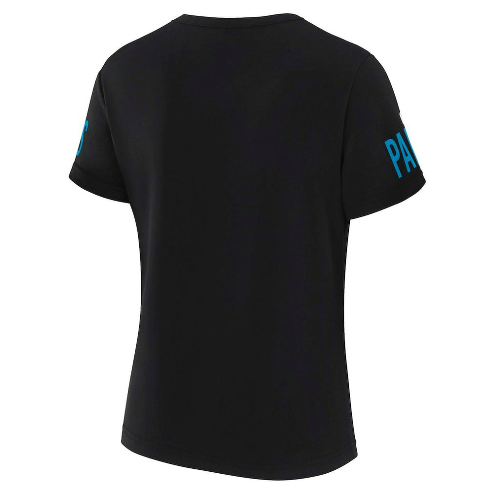 Carolina Panthers WEAR by Erin Andrews x Gracie Hunt Women's Draft Me Lace-Up T-Shirt - Black for sale