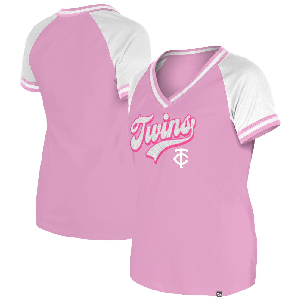 Minnesota Twins Women's Gameday V-Neck T-Shirt - Light Pink | New Era
