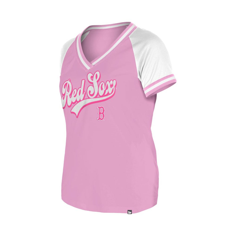 Boston Red Sox Women's Gameday V-Neck T-Shirt - Light Pink | New Era