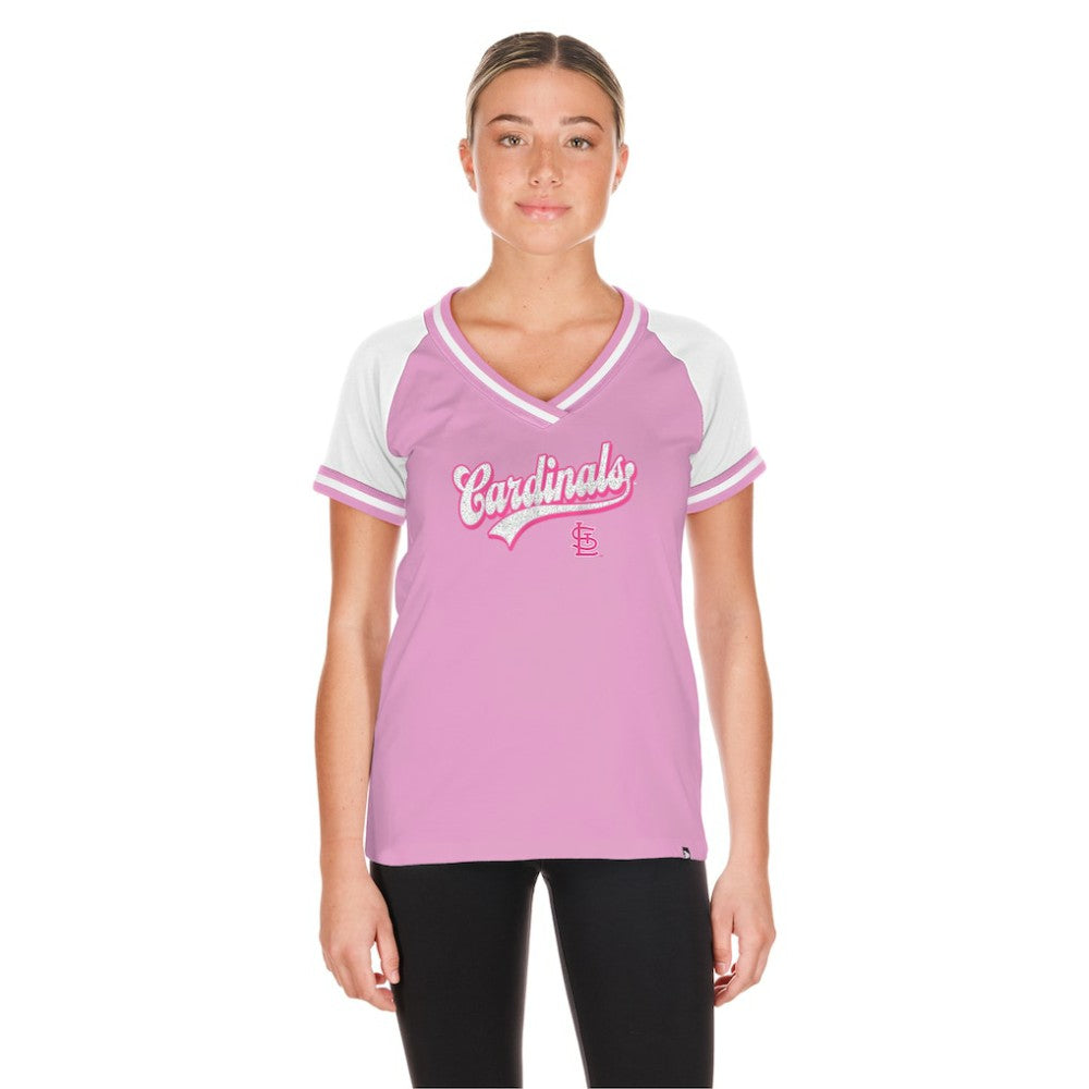 St. Louis Cardinals Women's Gameday V-Neck T-Shirt - Light Pink | New Era