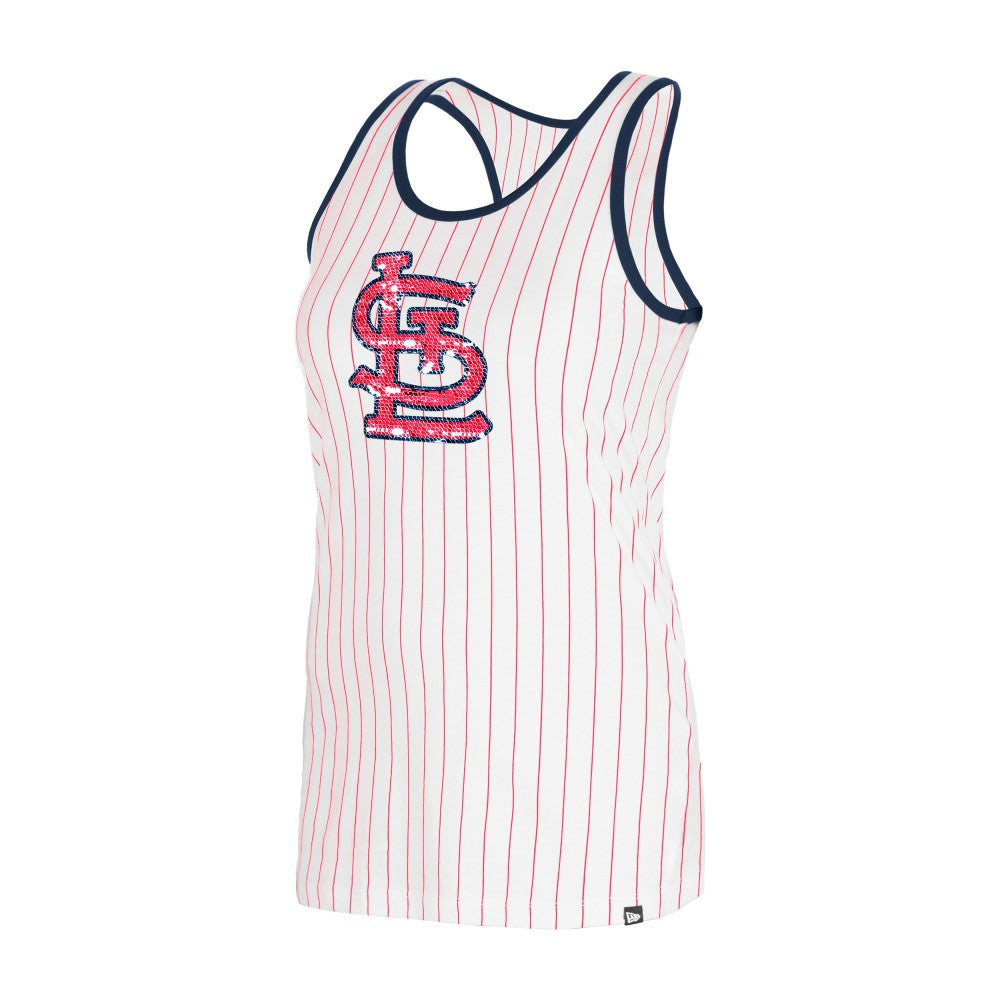 St. Louis Cardinals Women's Gameday Pinstripe Tank Top - White | New Era