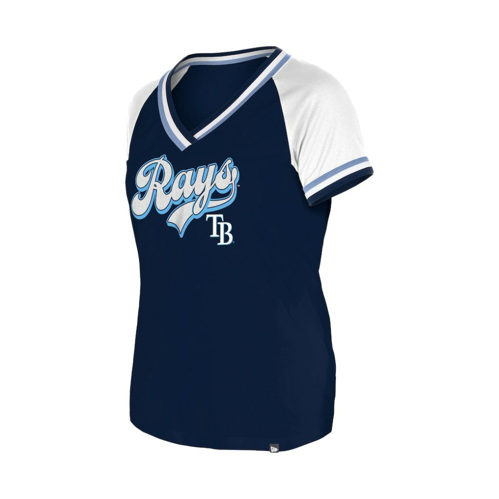 Tampa Bay Rays Women's Gameday Raglan V-Neck T-Shirt - Navy | New Era