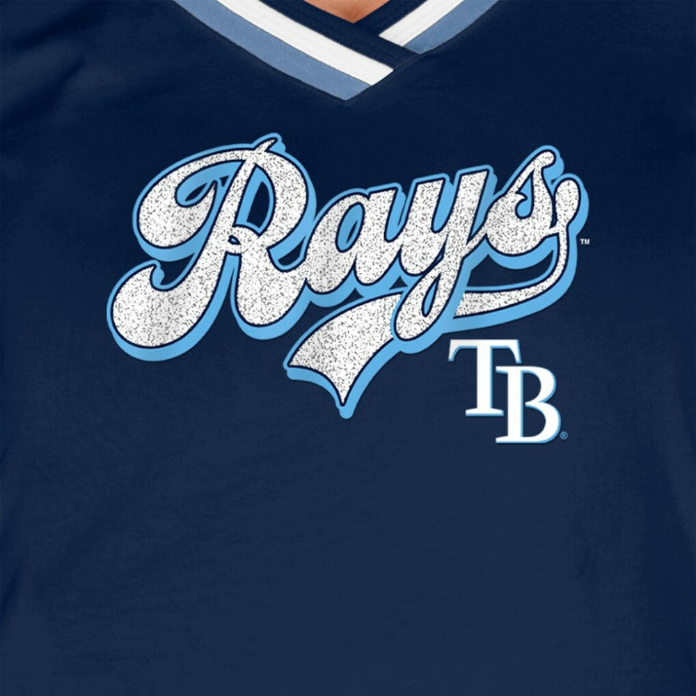 Tampa Bay Rays Women's Gameday Raglan V-Neck T-Shirt - Navy | New Era