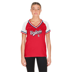 St. Louis Cardinals Women's Gameday Raglan V-Neck T-Shirt - Red | New Era