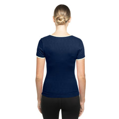 Atlanta Braves Women's Throwback Lace Up T-Shirt - Navy | New Era
