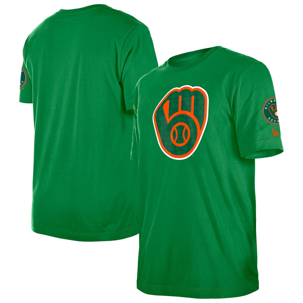 Milwaukee Brewers St. Patrick's Day Shamrock Fill T-Shirt - Kelly Green | New Era