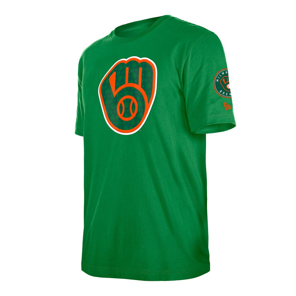 Milwaukee Brewers St. Patrick's Day Shamrock Fill T-Shirt - Kelly Green | New Era