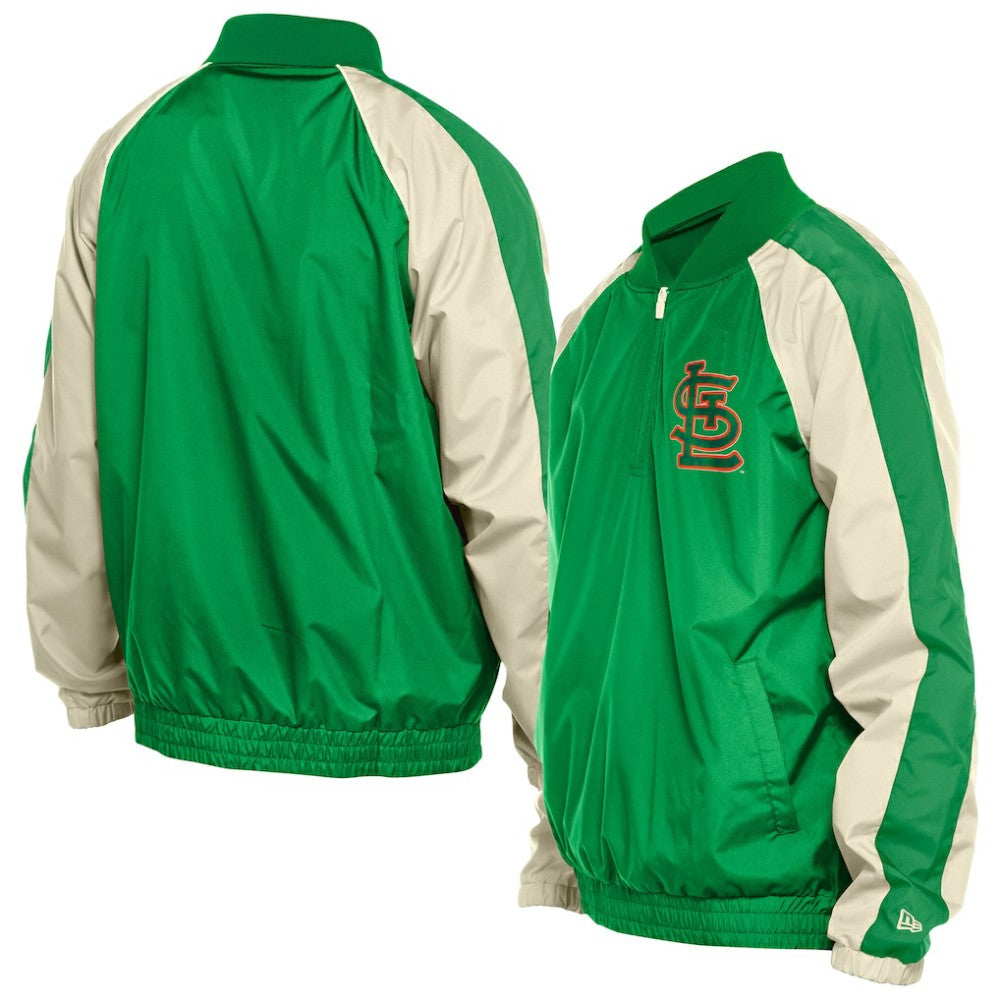 St. Louis Cardinals St. Patrick's Day Ripstop Raglan Quarter-Zip Windbreaker - Kelly Green | New Era
