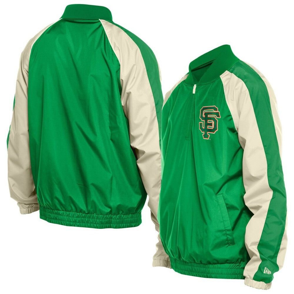 San Francisco Giants St. Patrick's Day Ripstop Raglan Quarter-Zip Windbreaker - Kelly Green | New Era