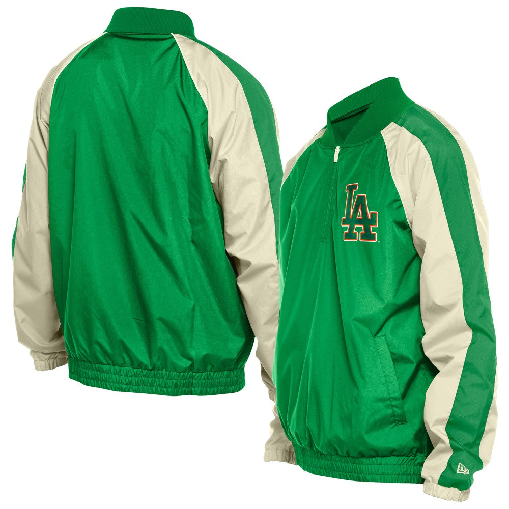 Los Angeles Dodgers St. Patrick's Day Ripstop Raglan Quarter-Zip Windbreaker - Kelly Green | New Era