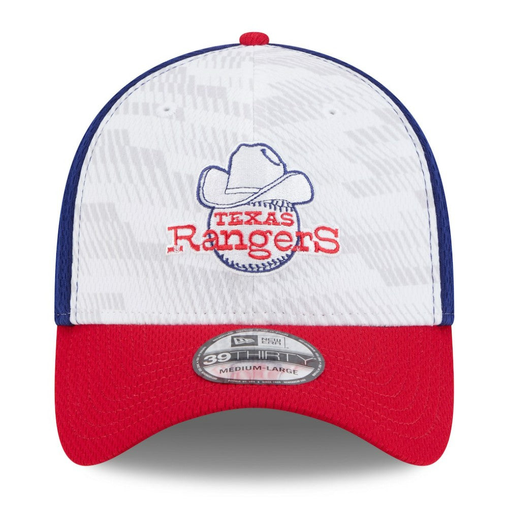 Texas Rangers 2025 MLB Clubhouse 39THIRTY Flex Hat - Royal/Red | New Era