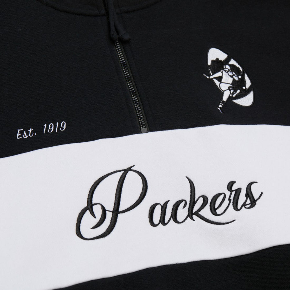 Green Bay Packers Women's Quarter-Zip Jacket - Black discount