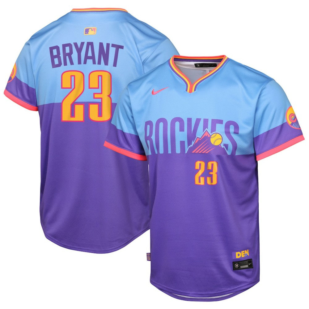 Kris Bryant Colorado Rockies Youth 2025 City Connect Limited Player Jersey - Purple/Light Blue | Nike