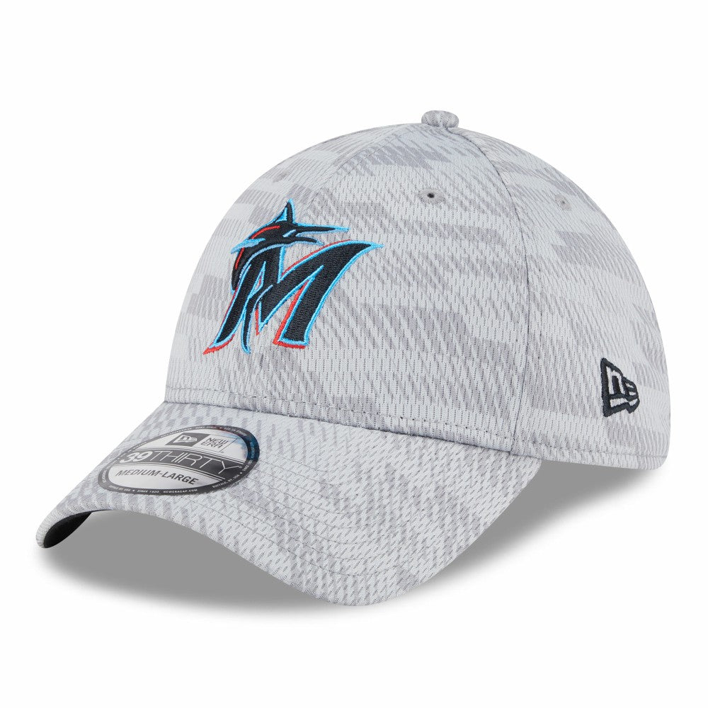 Miami Marlins 2025 MLB Clubhouse 39THIRTY Flex Hat - Gray | New Era