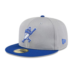 Milwaukee Brewers 2025 Batting Practice 59FIFTY Fitted Hat - Gray/Royal | New Era