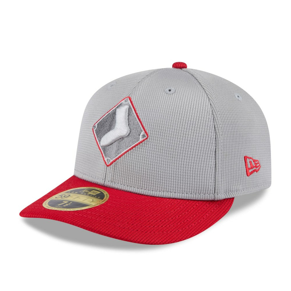 Chicago White Sox 2025 Batting Practice Low Profile 59FIFTY Fitted Hat - Gray/Red | New Era