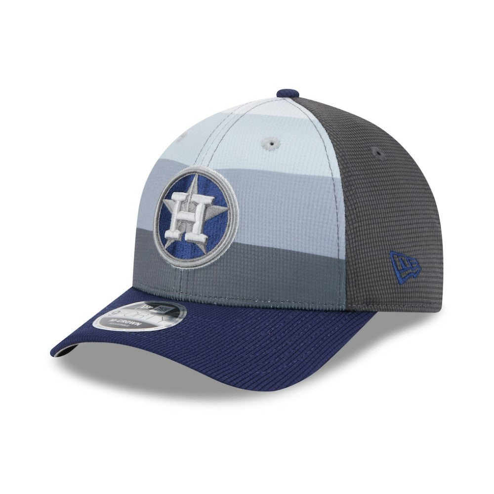 Houston Astros 2025 Batting Practice 9FORTY M-Crown Adjustable Hat - Gray/Navy | New Era