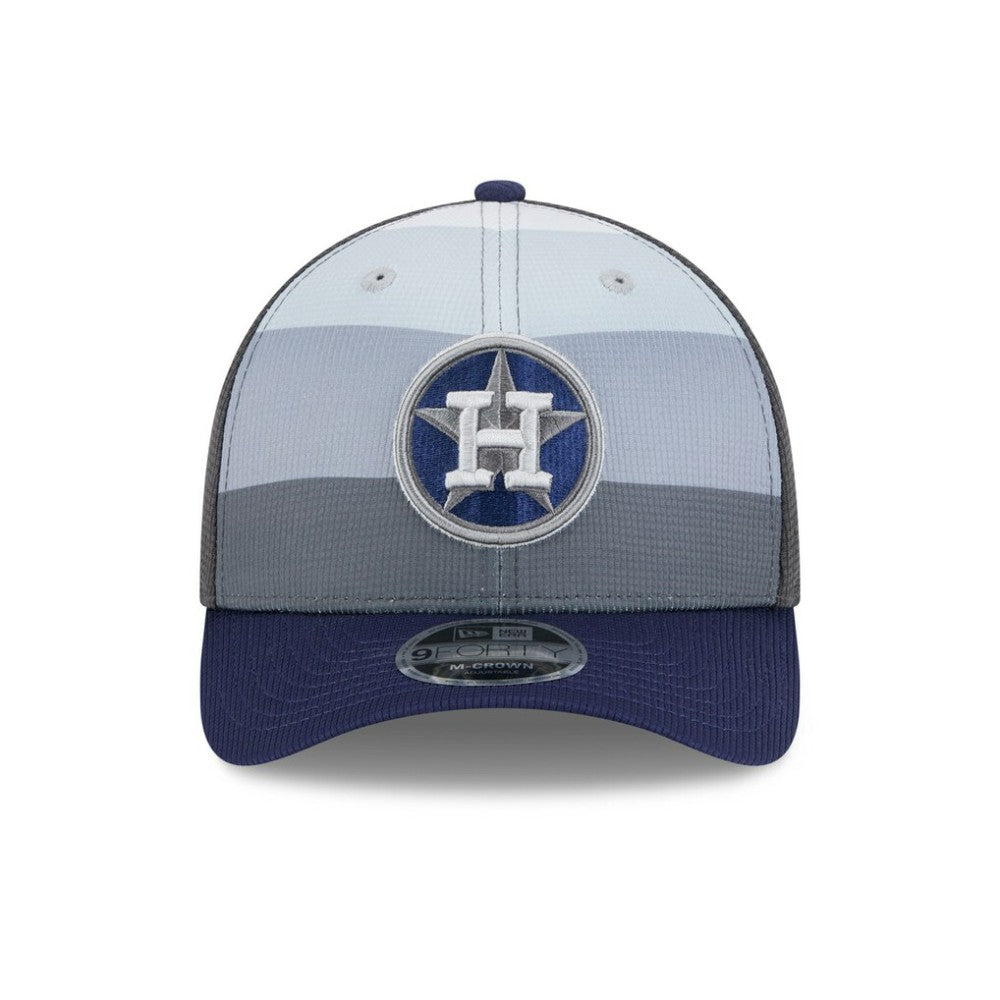 Houston Astros 2025 Batting Practice 9FORTY M-Crown Adjustable Hat - Gray/Navy | New Era