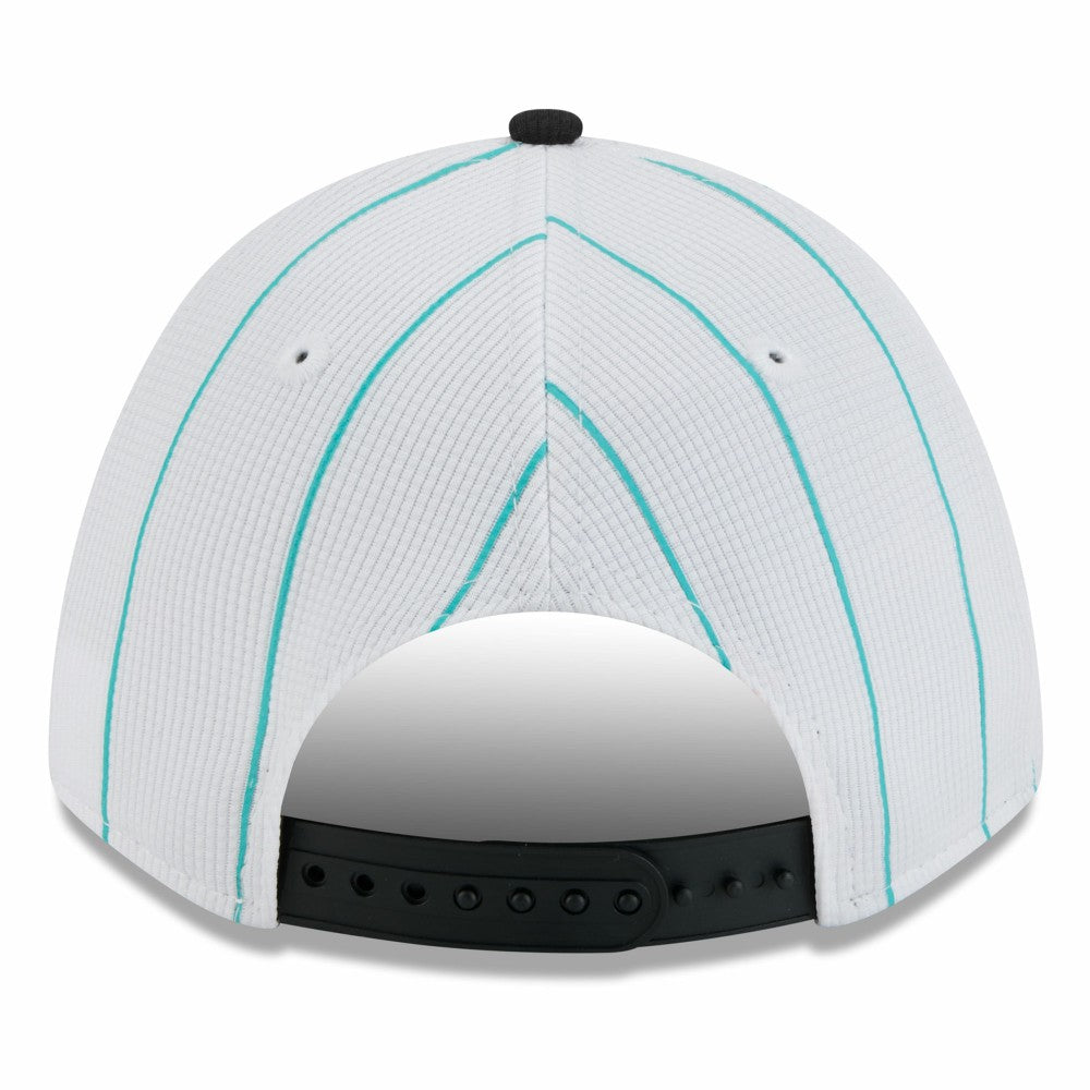 Miami Marlins 2025 Batting Practice 9FORTY M-Crown Adjustable Hat - White/Black | New Era