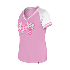 Pittsburgh Steelers New Era Women's Mommy & Me V-Neck T-Shirt - Pink for sale