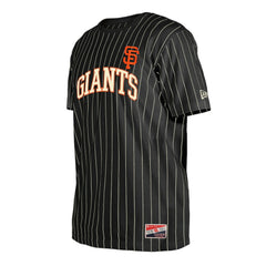 San Francisco Giants Throwback Pinstripe T-Shirt - Black | New Era