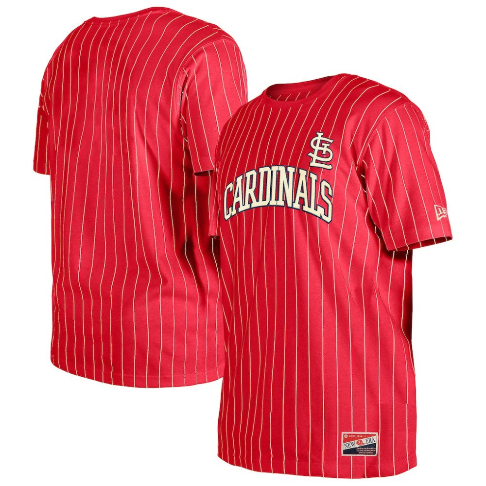 St. Louis Cardinals Throwback Pinstripe T-Shirt - Red | New Era