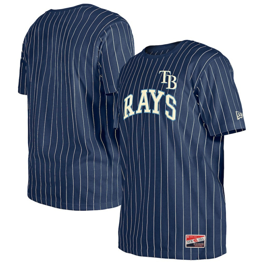 Tampa Bay Rays Throwback Pinstripe T-Shirt - Navy | New Era