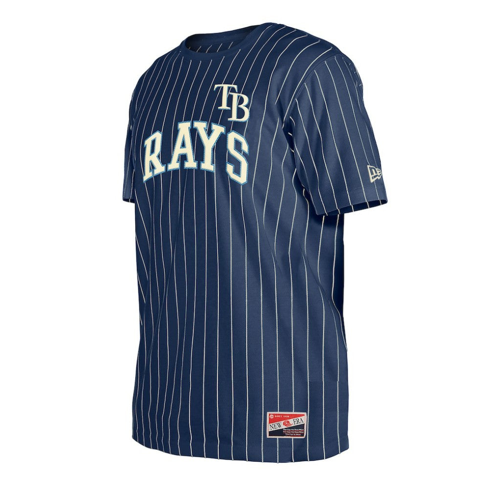 Tampa Bay Rays Throwback Pinstripe T-Shirt - Navy | New Era