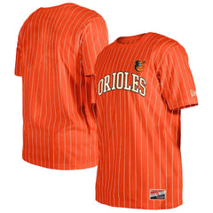 Baltimore Orioles Throwback Pinstripe T-Shirt - Orange | New Era