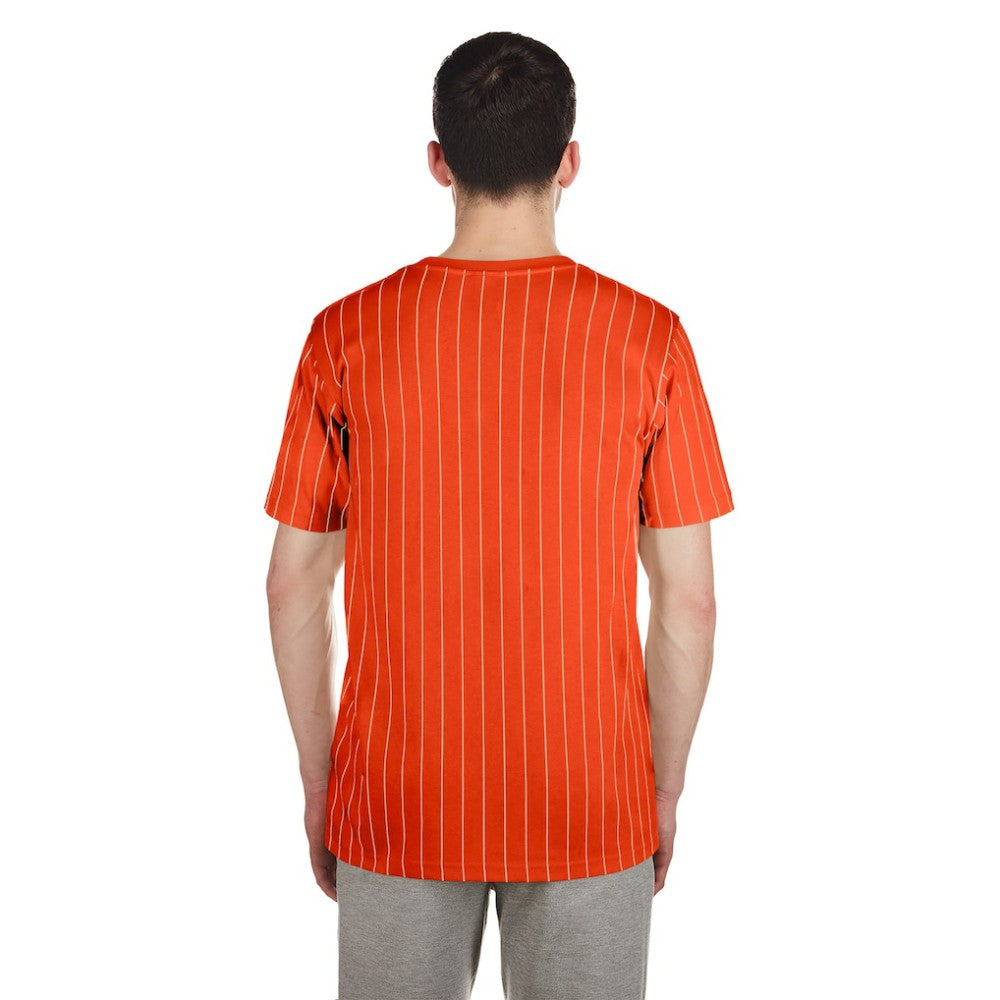 Baltimore Orioles Throwback Pinstripe T-Shirt - Orange | New Era