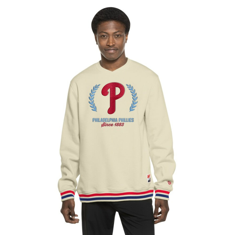Philadelphia Phillies Throwback Pullover Sweatshirt - Cream | New Era