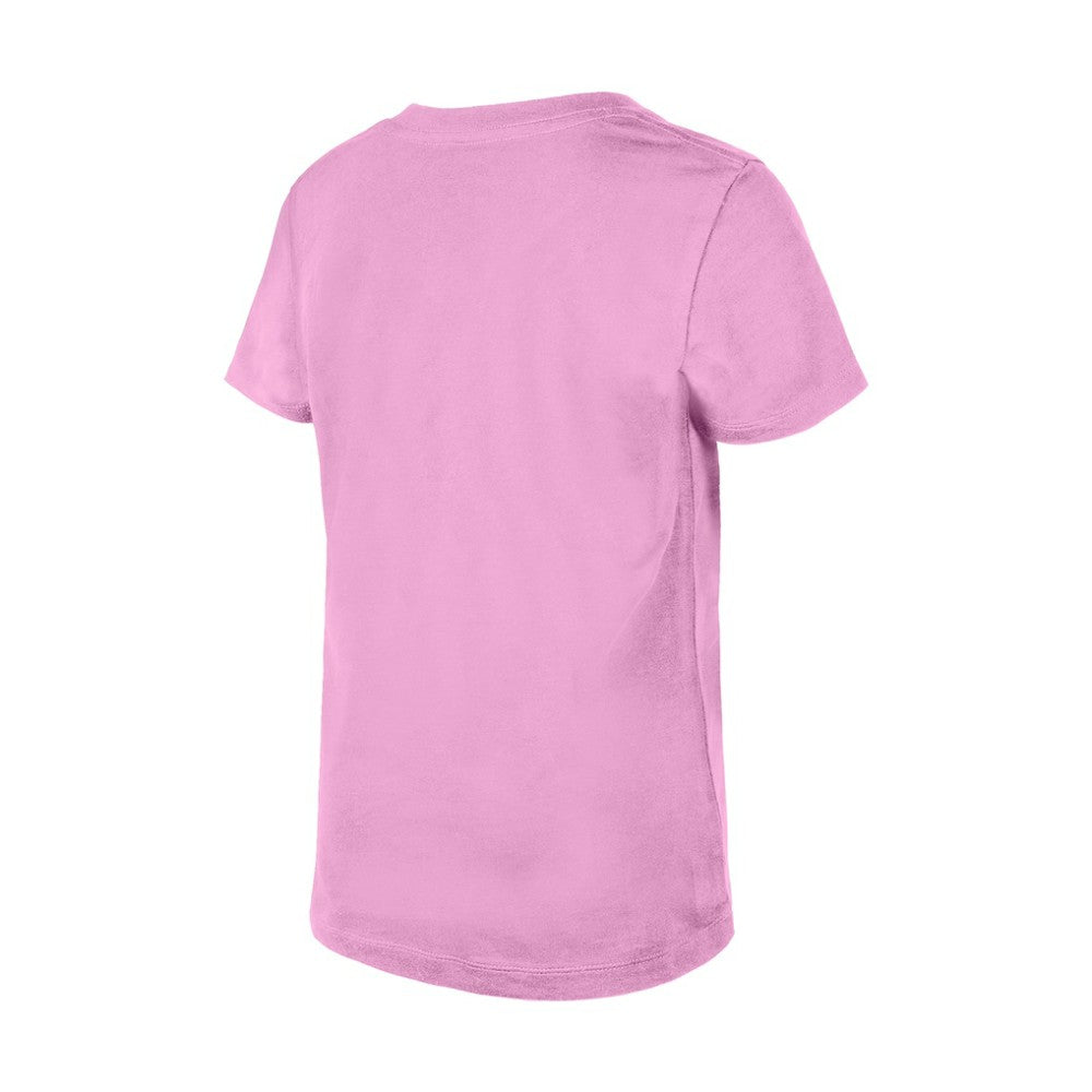 Boston Bruins New Era Girl's Youth Flip Sequin V-Neck T-Shirt Pink